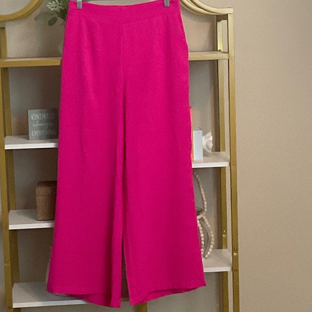 JODIFL Wide-Leg High Waist Pants in Hot Pink